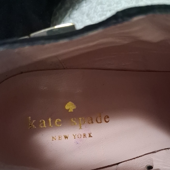 Kate Spade Black Heeled Ankle Boots with Gold Bow - Picture 2 of 11